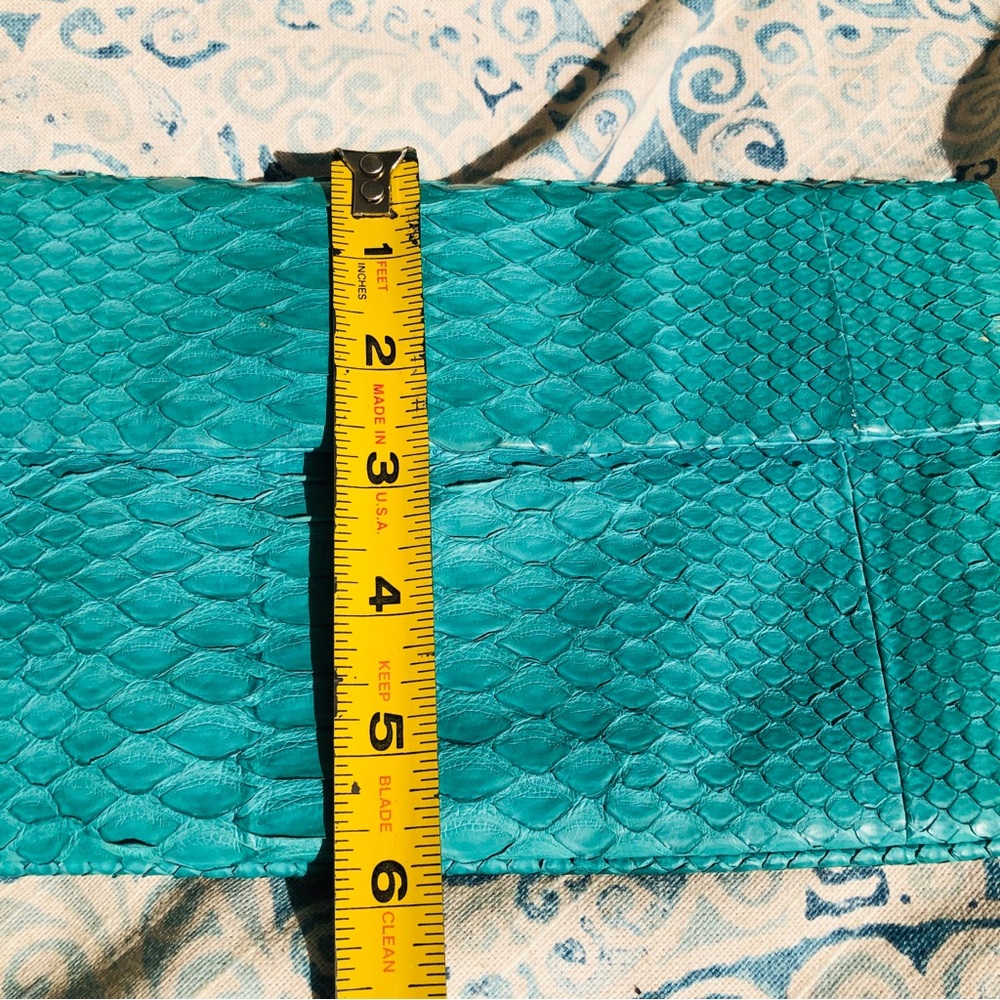 Alexandra Knight Mint Matte Python Soft Clutch Bag - image 5